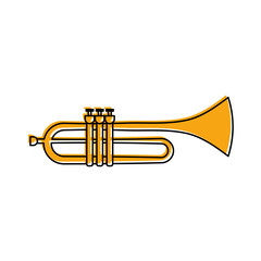 trumpet instrument musical festival celebration vector illustration