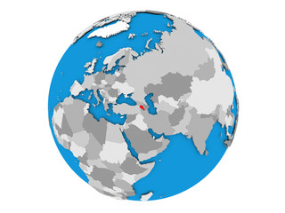 Armenia on globe isolated