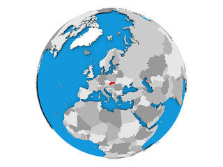 Slovakia on globe isolated
