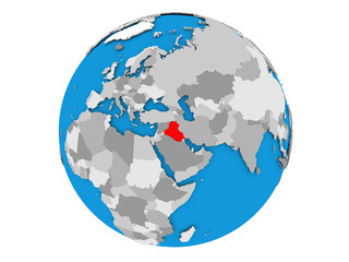 Iraq on globe isolated