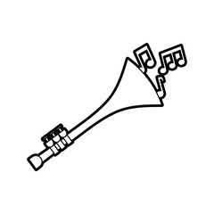 trumpet notes wind musical instrument horn vector illustration