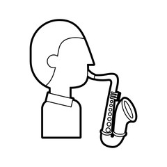 musician character saxophone jazz music festival vector illustration