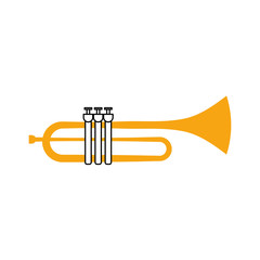 trumpet instrument musical festival celebration vector illustration