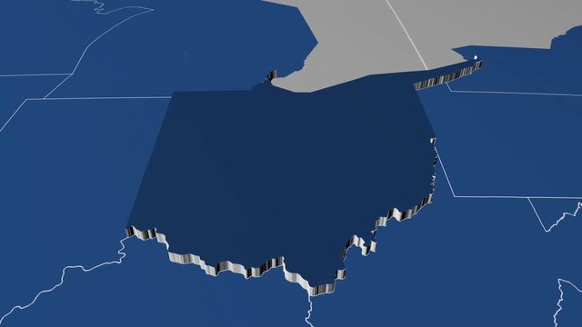 Ohio - United States, region extruded. Solids