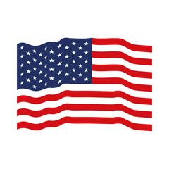 flag united states of america waving colorful icon on white background vector illustration