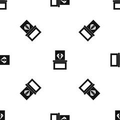 Diamond in box pattern seamless black