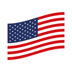 flag united states of america flat design to side colorful icon on white background vector illustration