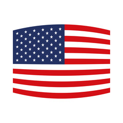 Fototapeta premium flag united states of america wave out design colorful icon on white background vector illustration