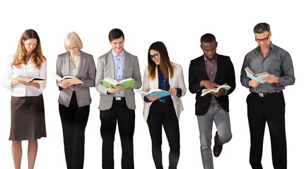 Obraz premium Multi Ethnic Business People Reading Books