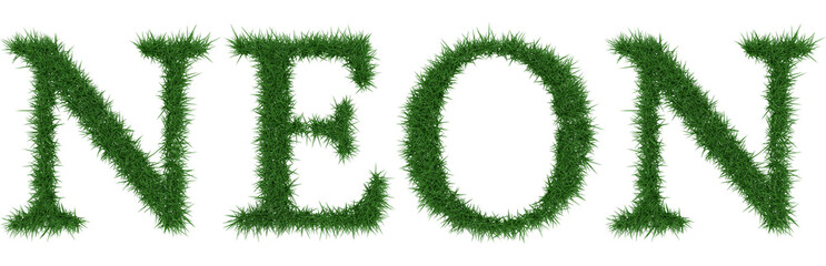 Neon - 3D rendering fresh Grass letters isolated on whhite background.