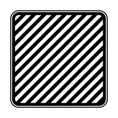 square emblem in monochrome and striped vector illustration