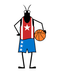 Creative basketball player insect