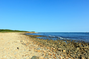 Rocky beach, Montauk Point, Long Island, New York