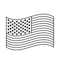 flag united states of america waving design monochrome icon on white background vector illustration