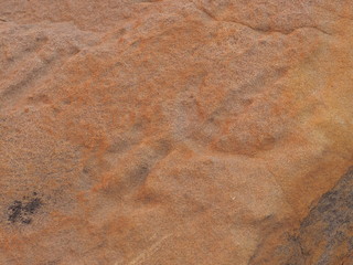 Rock carving Petroglyph on red rock surface at N'Dhala Gorge, east MacDonnell ranges near Alice...