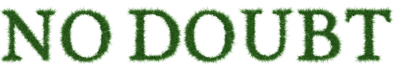 No Doubt - 3D rendering fresh Grass letters isolated on whhite background.