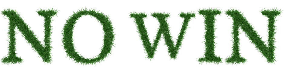 No Win - 3D rendering fresh Grass letters isolated on whhite background.