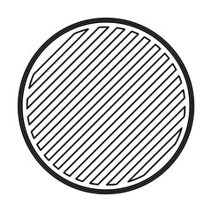 round emblem in monochrome contour and striped vector illustration