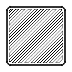 square emblem in monochrome contour and striped vector illustration
