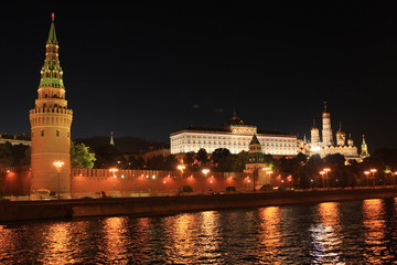 Fototapeta premium Night View of Moscow Russia