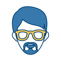 Man smiling cartoon icon vector illustration graphic design