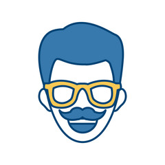 Man smiling cartoon icon vector illustration graphic design