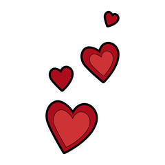hearts flying decorative icons