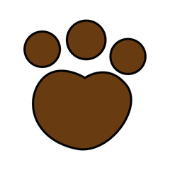 feline paw footprint isolated icon