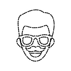 Man smiling cartoon icon vector illustration graphic design