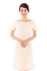 女性ポートレイト 指差し