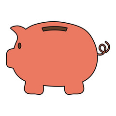 piggy bank icon over white background colorful design vector illustration