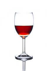Wine glass on white background