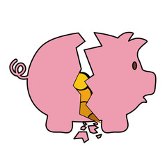 piggy bank icon over white background colorful design vector illustration