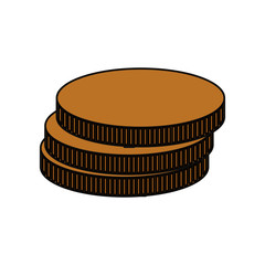 money coins icon over white background vector illustration