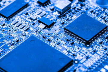 Abstract,close up of Circuits Electronic on Mainboard computer Technology background.
(logic...