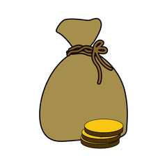 money sack icon over white background vector illustration