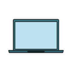 laptop computer icon over white background vector illustration