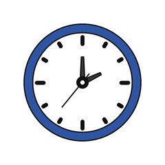 Fototapeta na wymiar clock icon over white background vector illustration