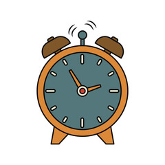 Fototapeta na wymiar alarm clock icon over white background vector illustration