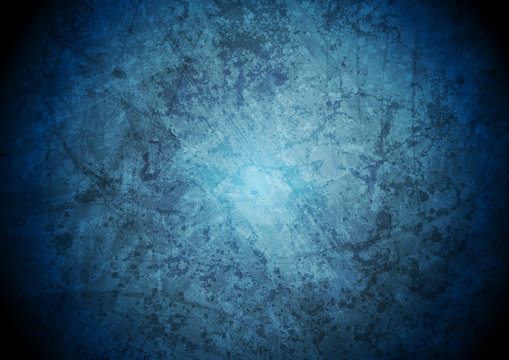 Grunge blue abstract vector wall texture