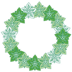 wreath of leaves icon over white background colorful design vector illustration