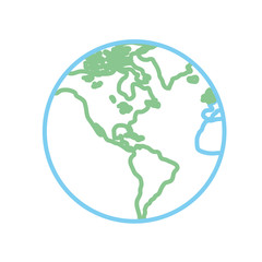 earth planet icon over white background vector illustration