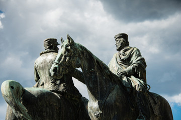Fototapeta premium Monumento a Garibaldi e Vittorio Emanuele II