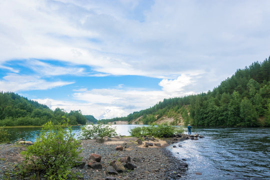 A fisherman on a Pioneer channel in the vicinity Gervase.
