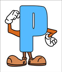 Cartoon Alphabet P Vector