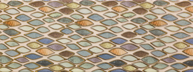 Panele Szklane Podświetlane  mozaika ceramiczna z abstrakcyjnym wzorem