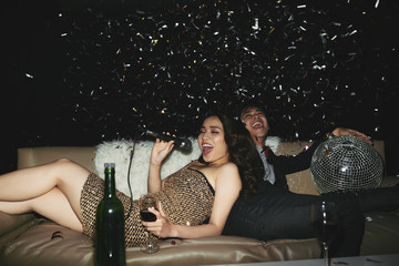Partying couple