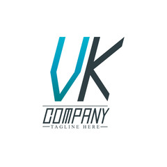 Initial Letter VK Design Logo Template