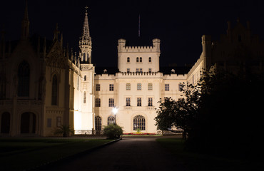 Castle Lednice at night