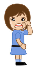 Small Cartoon Girl Crying clip-art vector illustration